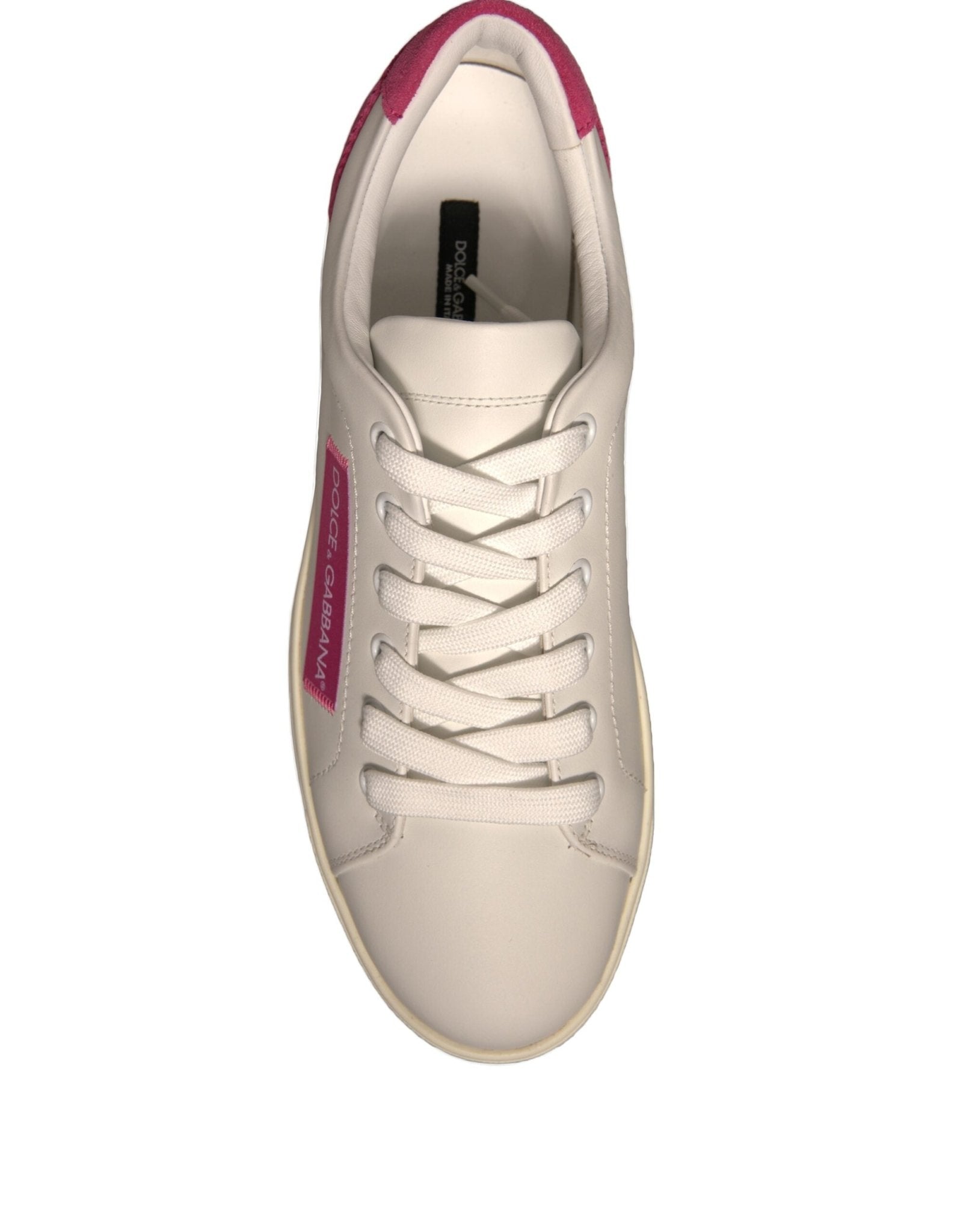Dolce & Gabbana White Suede Leather Low Top Sneakers Shoes - SMARTMARTNZ