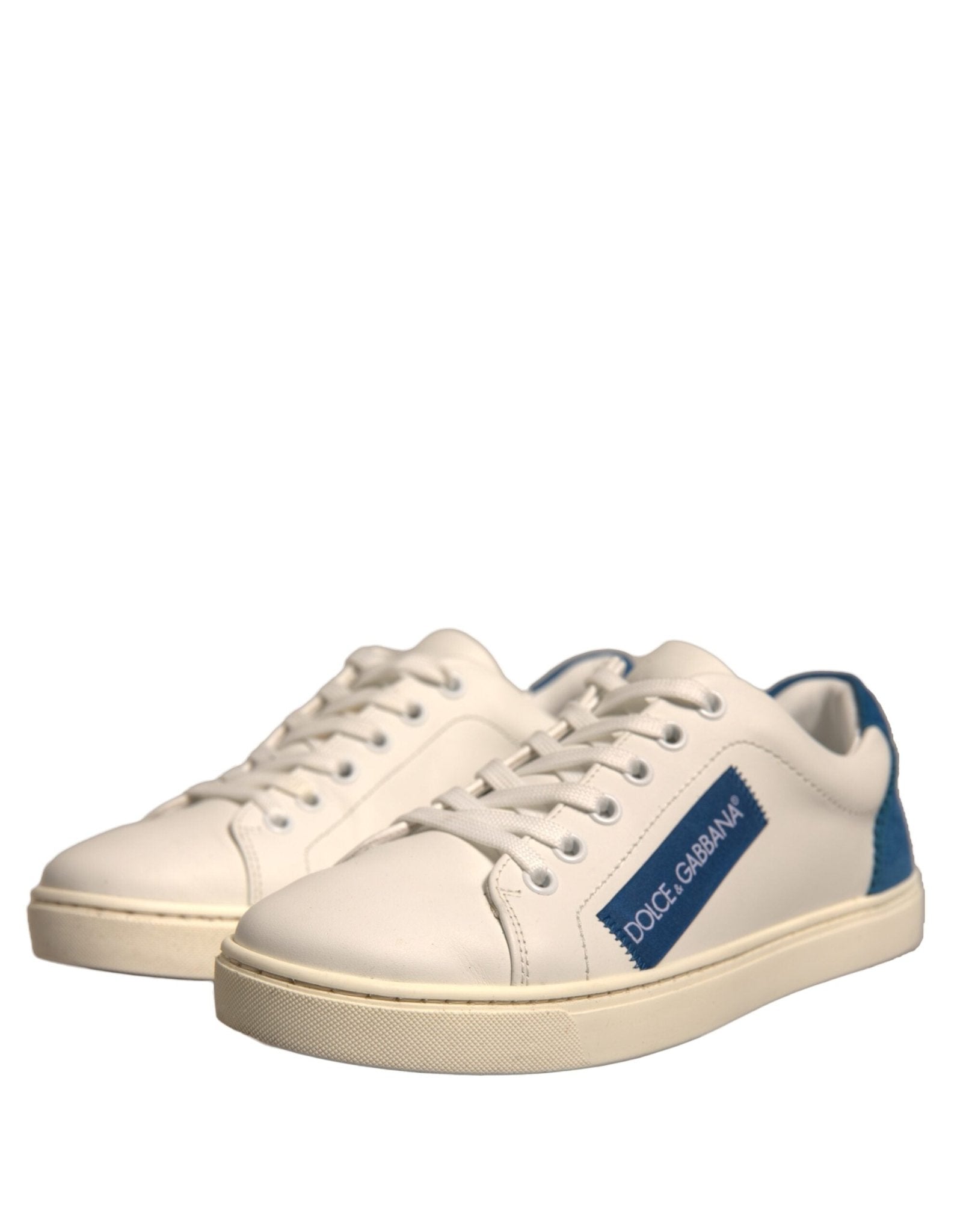 Dolce & Gabbana White Suede Leather Low Top Sneakers Shoes - SMARTMARTNZ