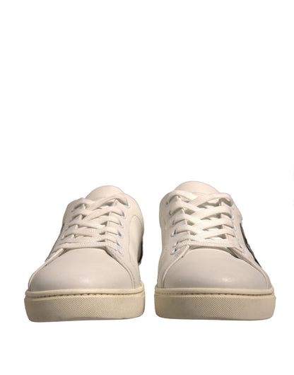 Dolce & Gabbana White Suede Leather Low Top Sneakers Shoes - SMARTMARTNZ