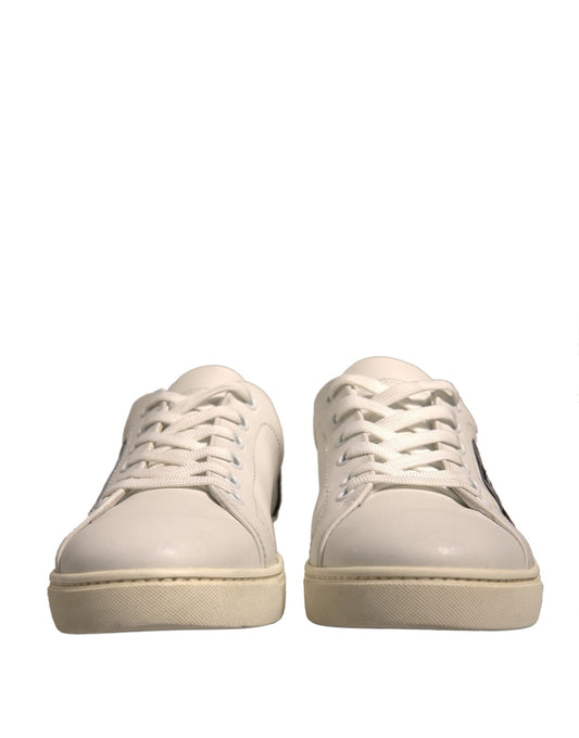 Dolce & Gabbana White Suede Leather Low Top Sneakers Shoes - SMARTMARTNZ