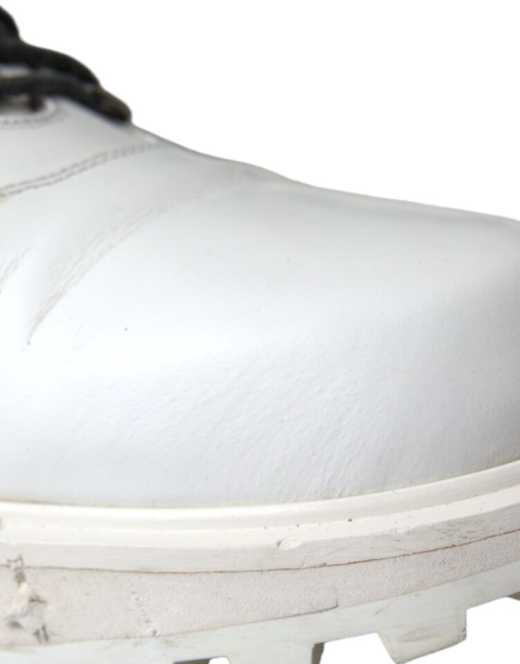 Dolce & Gabbana White Vulcano Trekking Ankle Boots Shoes - SMARTMARTNZ