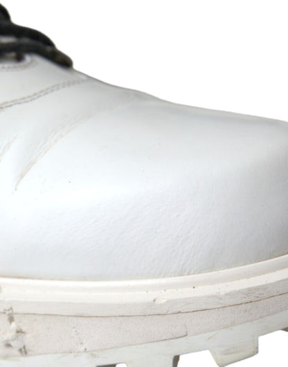 Dolce & Gabbana White Vulcano Trekking Ankle Boots Shoes - SMARTMARTNZ