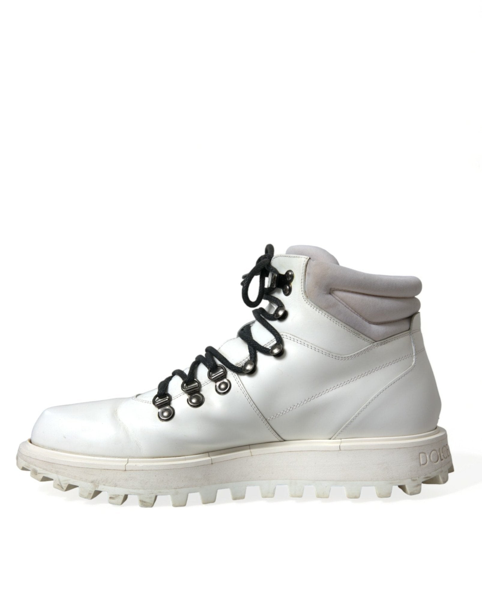 Dolce & Gabbana White Vulcano Trekking Ankle Boots Shoes - SMARTMARTNZ