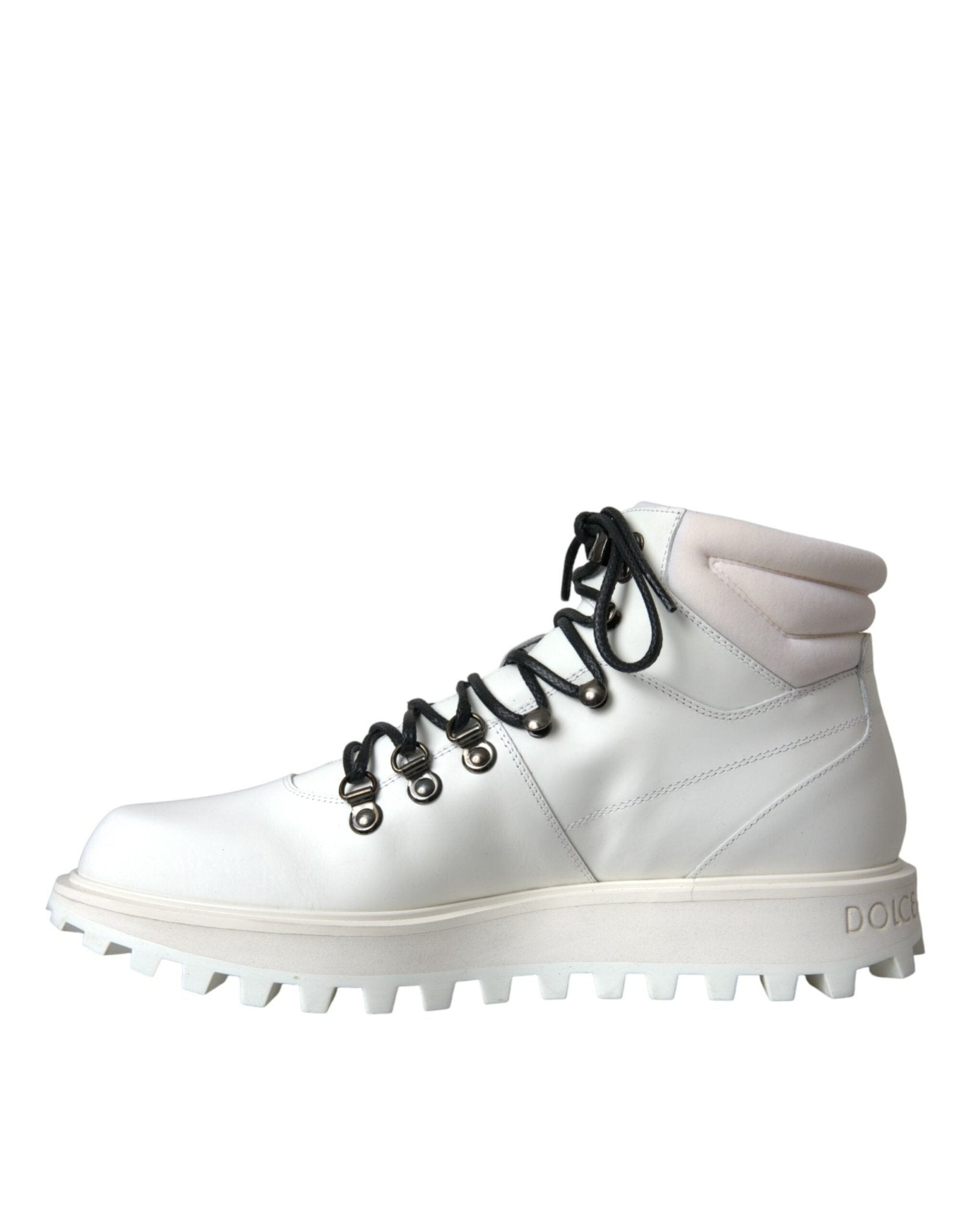 Dolce & Gabbana White Vulcano Trekking Men Ankle Boots Shoes - SMARTMARTNZ