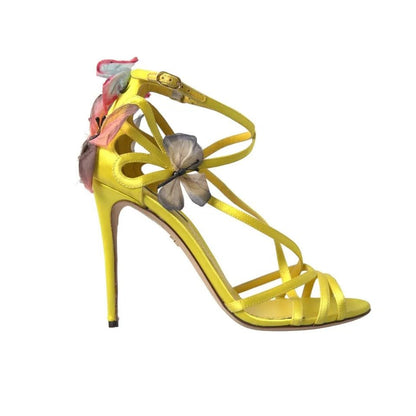 Dolce & Gabbana Yellow Butterfly Applique Sandals Shoes - SMARTMARTNZ