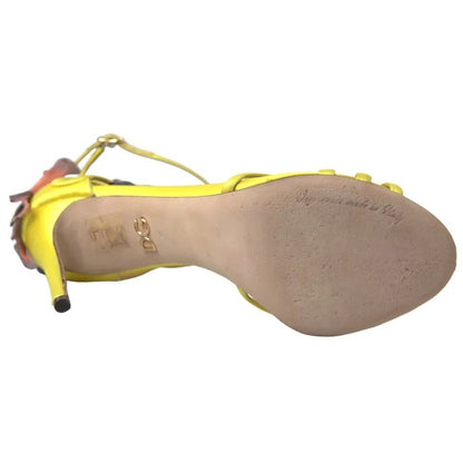 Dolce & Gabbana Yellow Butterfly Applique Sandals Shoes - SMARTMARTNZ