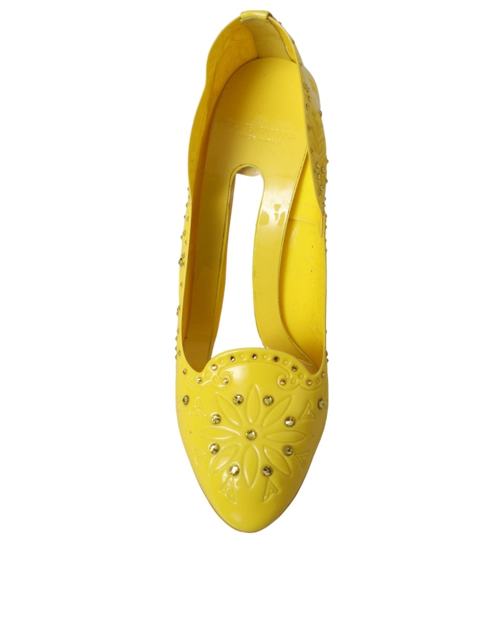 Dolce & Gabbana Yellow Crystal CINDERELLA Heels Pumps Shoes - SMARTMARTNZ
