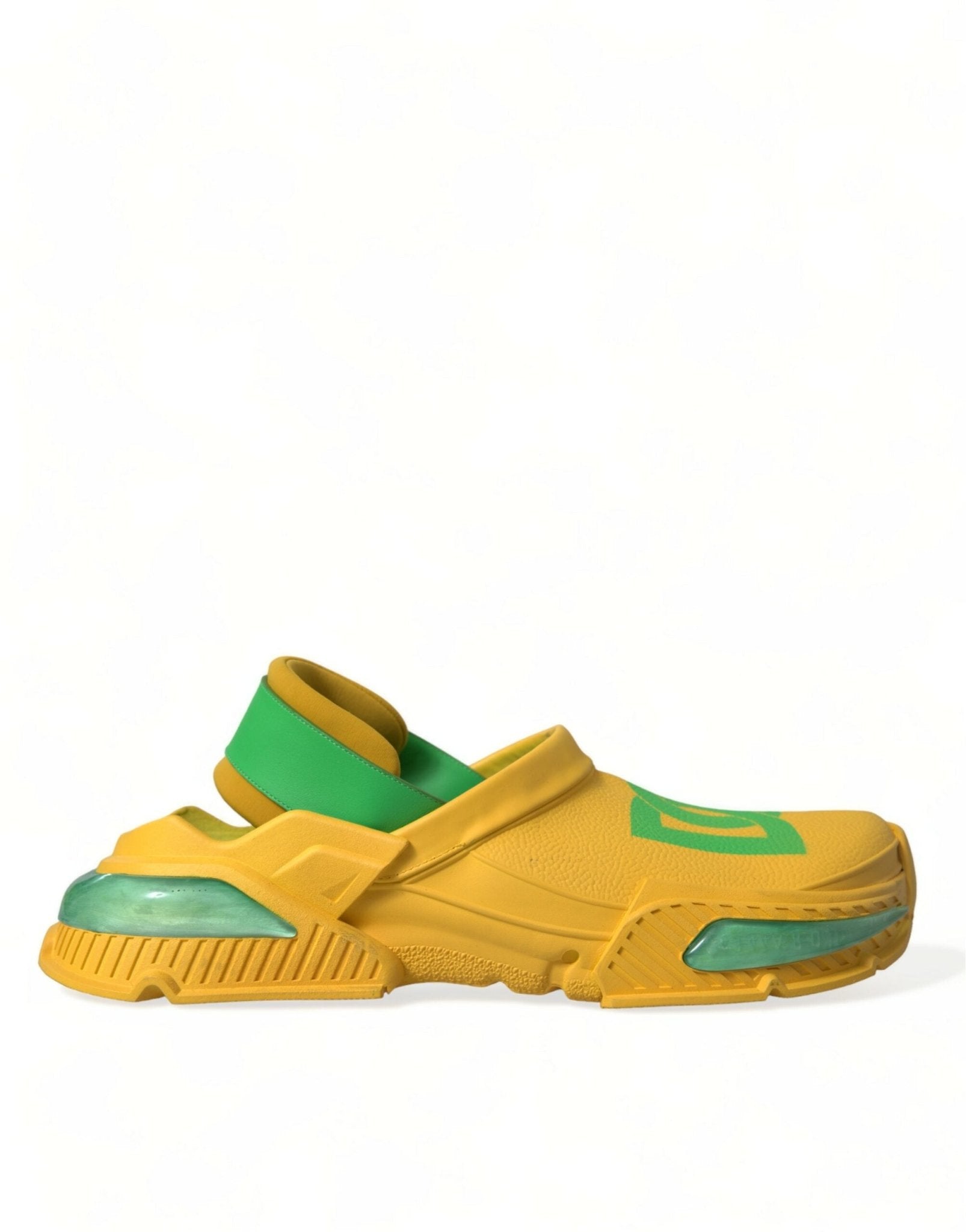 Dolce & Gabbana Yellow Green Rubber Clogs Men Slippers Men Shoes - SMARTMARTNZ