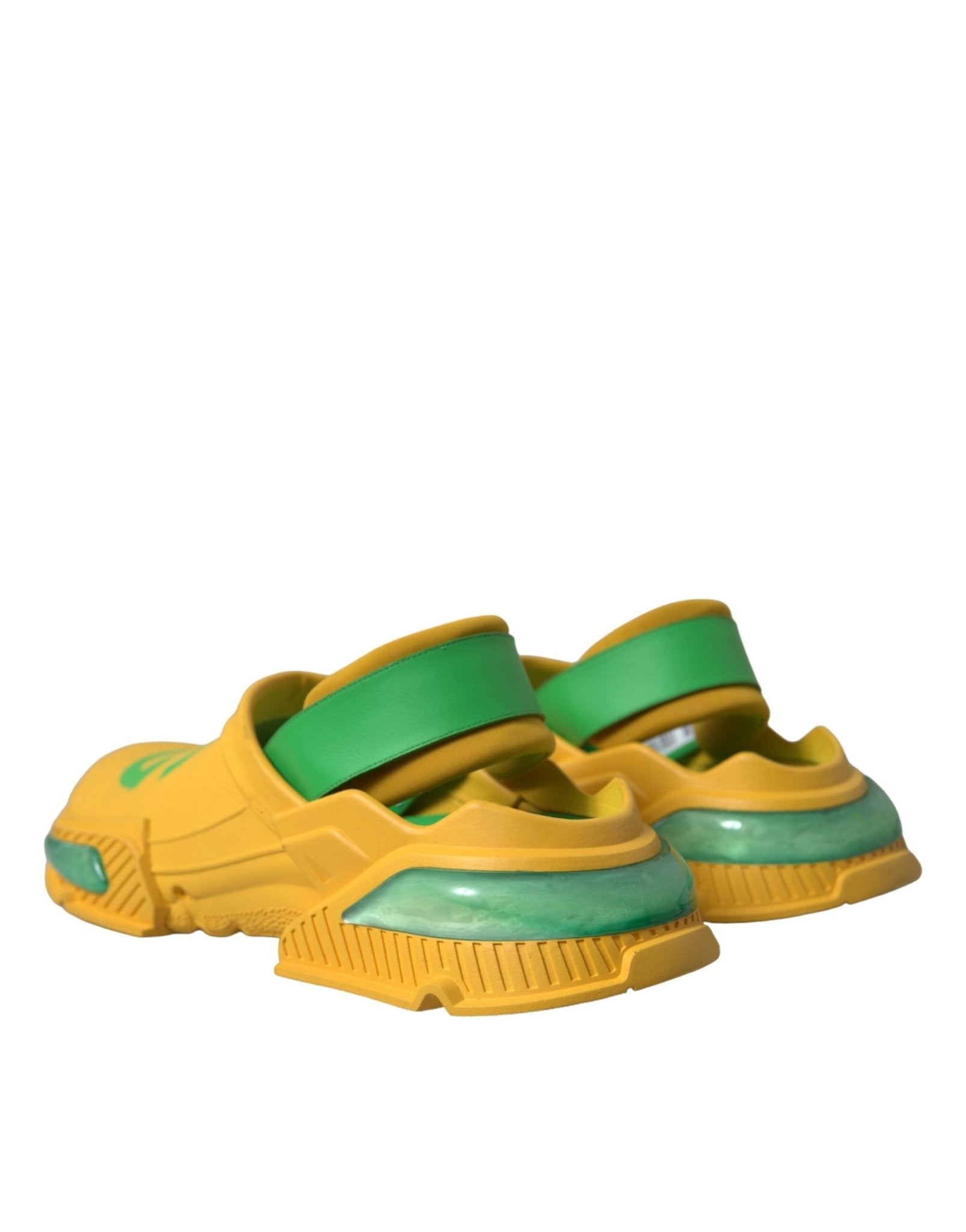Dolce & Gabbana Yellow Green Rubber Clogs Men Slippers Men Shoes - SMARTMARTNZ