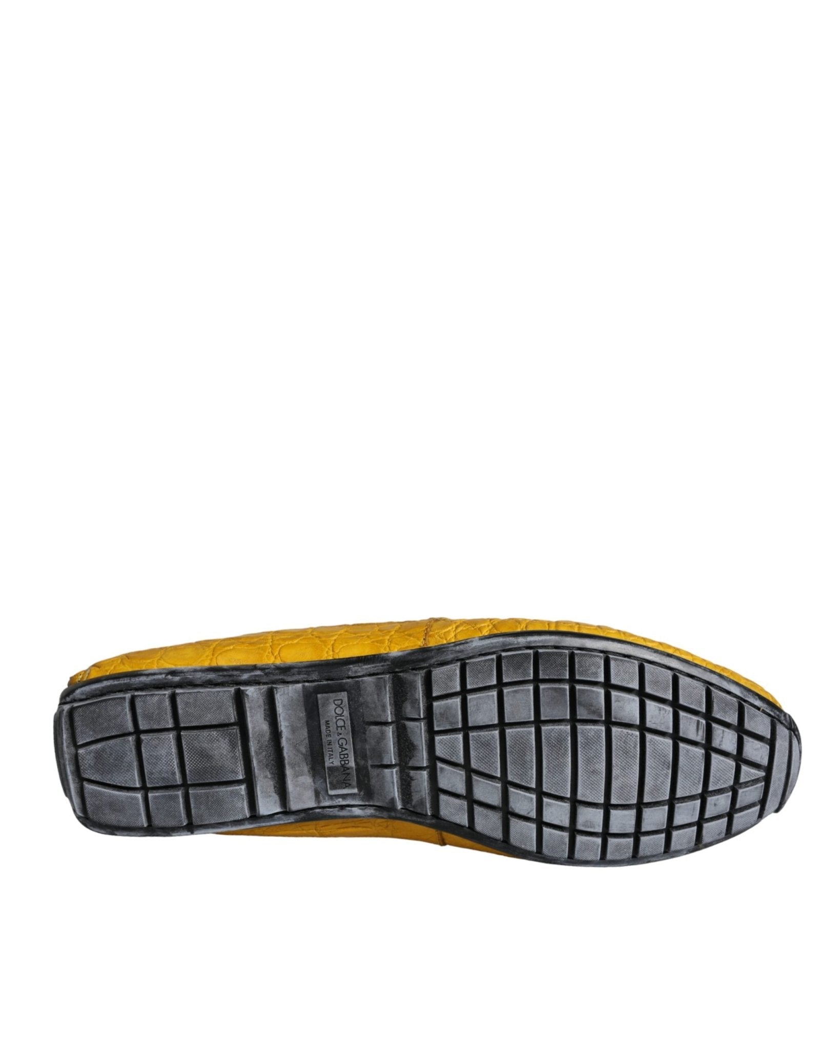 Dolce & Gabbana Yellow Leather Slip Mocassin Loafers Shoes - SMARTMARTNZ
