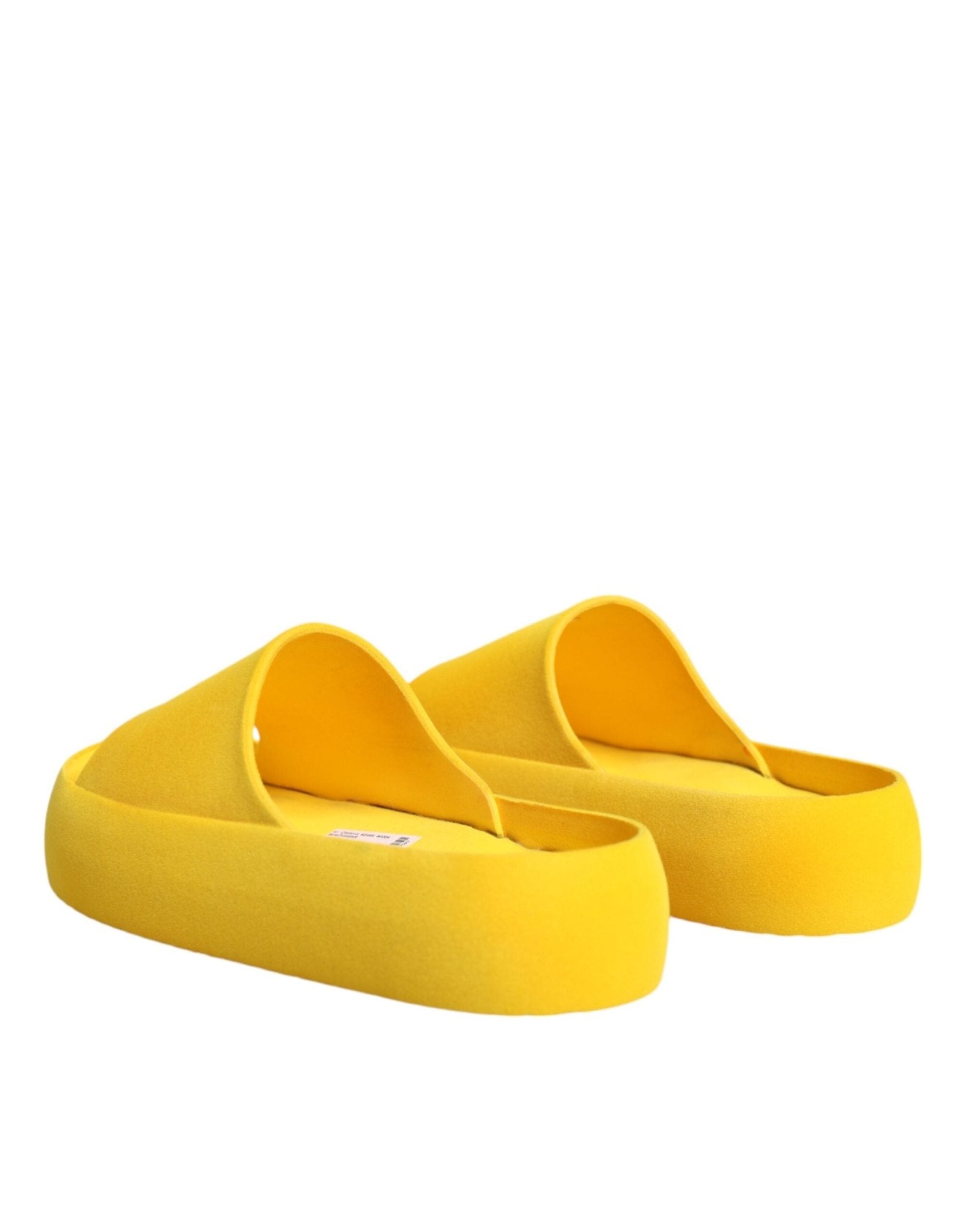 Dolce & Gabbana Yellow Rubber Slides Sandals Beachwear Shoes - SMARTMARTNZ