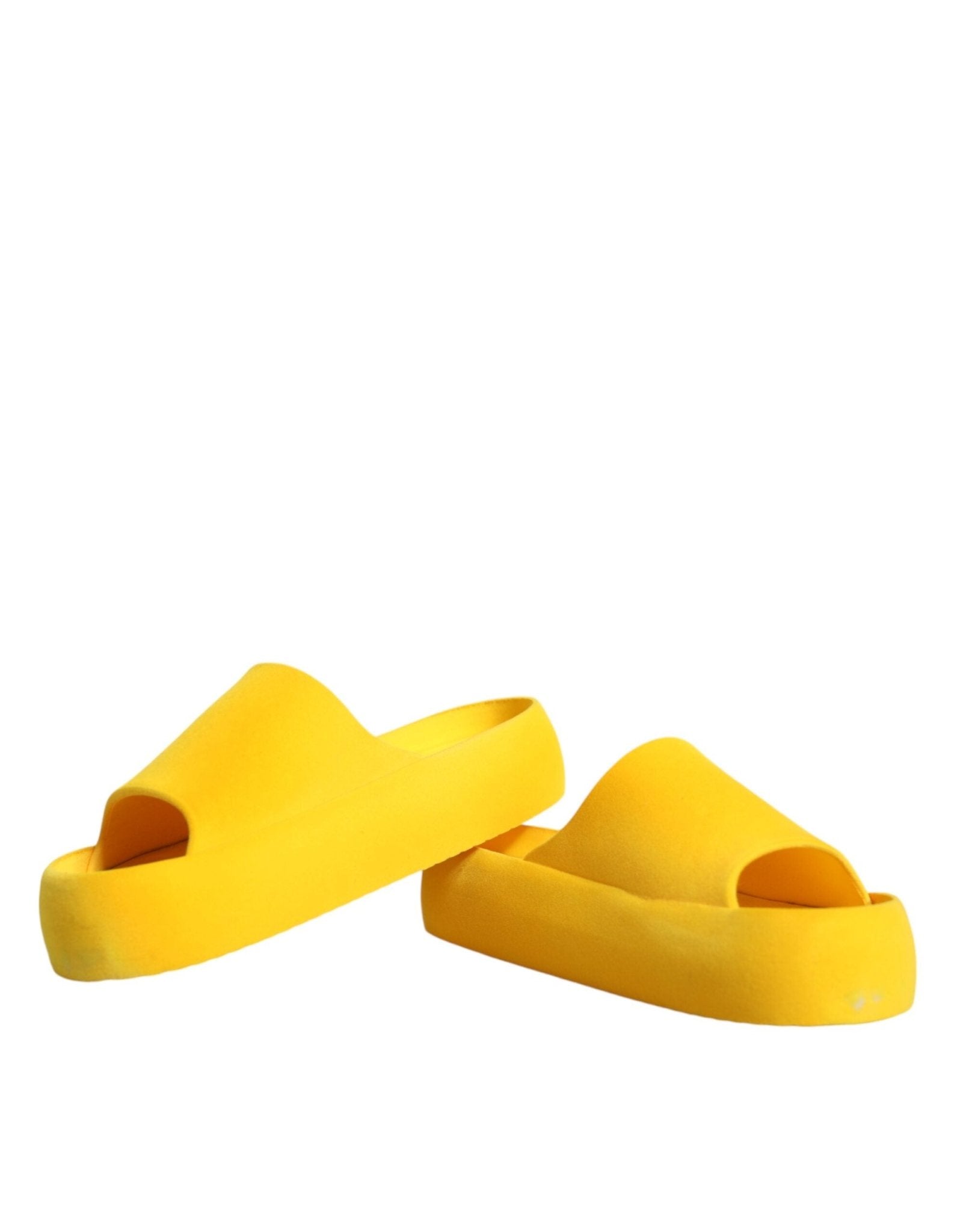 Dolce & Gabbana Yellow Rubber Slides Sandals Beachwear Shoes - SMARTMARTNZ
