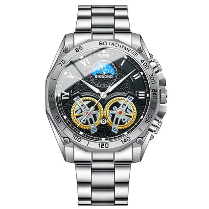 Double Men's Non - fully Automatic Machine Hollow Mechanical Watch Multi - function - SMARTMARTNZ