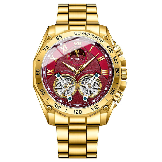 Double Men's Non - fully Automatic Machine Hollow Mechanical Watch Multi - function - SMARTMARTNZ