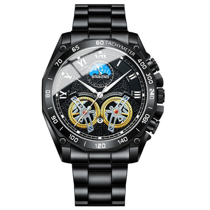 Double Men's Non - fully Automatic Machine Hollow Mechanical Watch Multi - function - SMARTMARTNZ