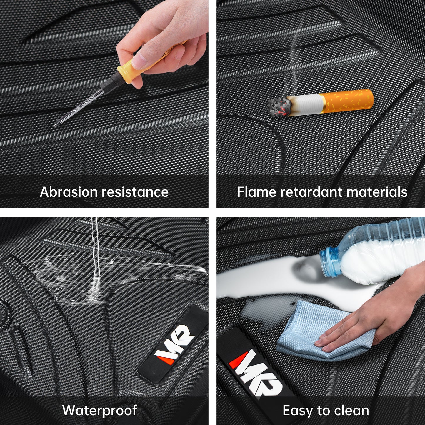 Car Floor Mats For J EEP Wrangler JL 2018 4 Doors Model, Waterproof And Stain-resistant TPE,Black 3 PCS. - Not Fit For Jeep Wrangler JK Or 4XE