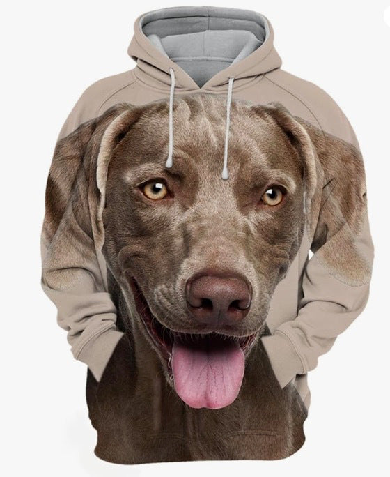 Men's Thermal Transfer 3D Dog Hoodie Coat