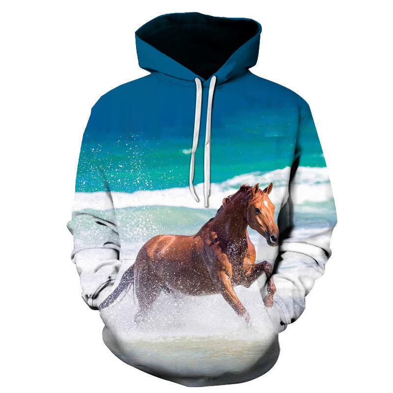 Men's Thermal Transfer 3D Dog Hoodie Coat