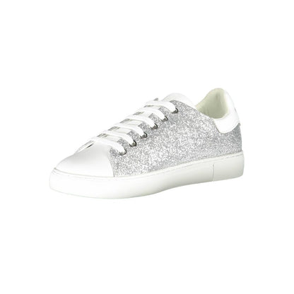 Emporio Armani Silver Leather Women Sneaker - SMARTMARTNZ