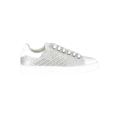 Emporio Armani Silver Leather Women Sneaker - SMARTMARTNZ