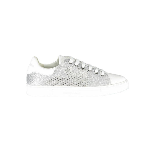 Emporio Armani Silver Leather Women Sneaker - SMARTMARTNZ