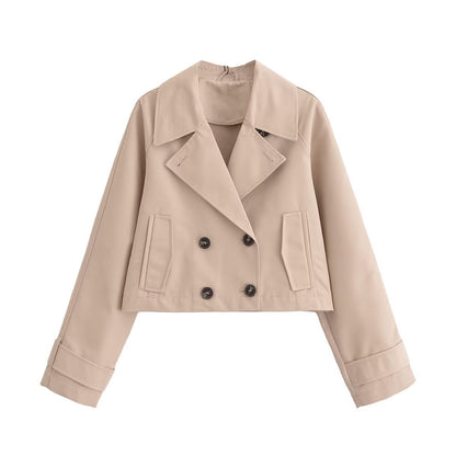 European And American Style Women's Clothing French Trench Coat Long Sleeve Elegant Jacket Coat - SMARTMARTNZ