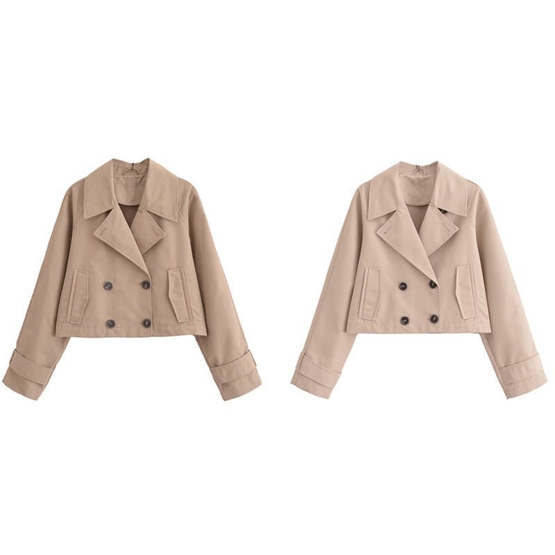 European And American Style Women's Clothing French Trench Coat Long Sleeve Elegant Jacket Coat - SMARTMARTNZ