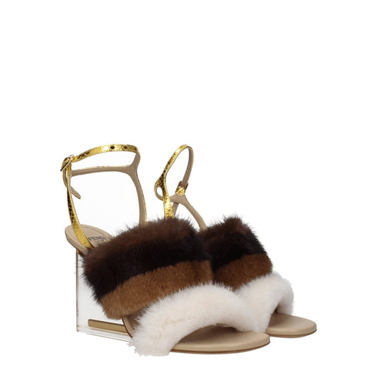 Fendi Brown Mink Strap - Ons Sandals - SMARTMARTNZ