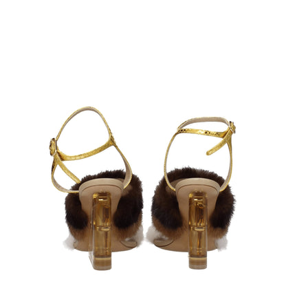 Fendi Brown Mink Strap - Ons Sandals - SMARTMARTNZ
