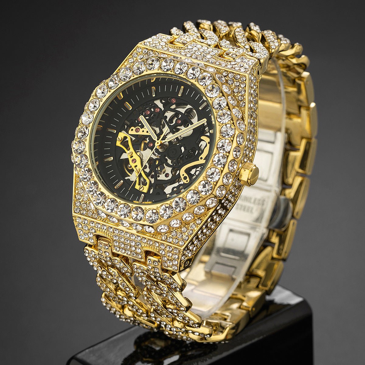 Full Diamond Cuban Link Automatic Mechanical Watch – Hip Hop Luxury - SMARTMARTNZ