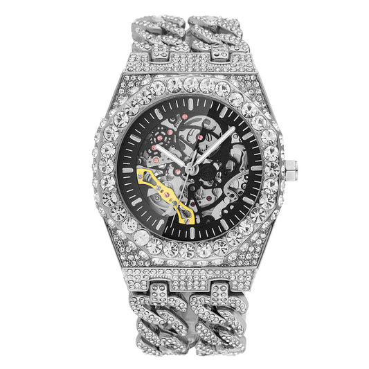 Full Diamond Cuban Link Automatic Mechanical Watch – Hip Hop Luxury - SMARTMARTNZ