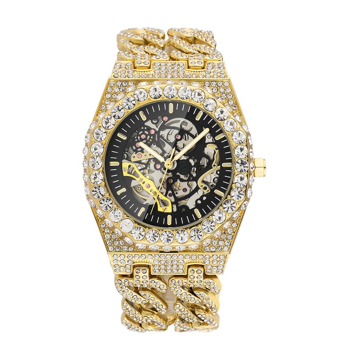 Full Diamond Cuban Link Automatic Mechanical Watch – Hip Hop Luxury - SMARTMARTNZ