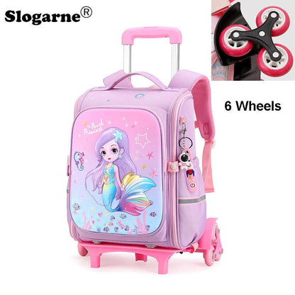 Girls & Boys Rolling Backpack – School Trolley Bag with Adjustable Handle - SMARTMARTNZ