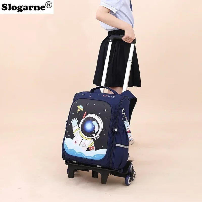 Girls & Boys Rolling Backpack – School Trolley Bag with Adjustable Handle - SMARTMARTNZ