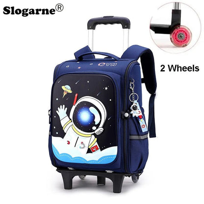 Girls & Boys Rolling Backpack – School Trolley Bag with Adjustable Handle - SMARTMARTNZ