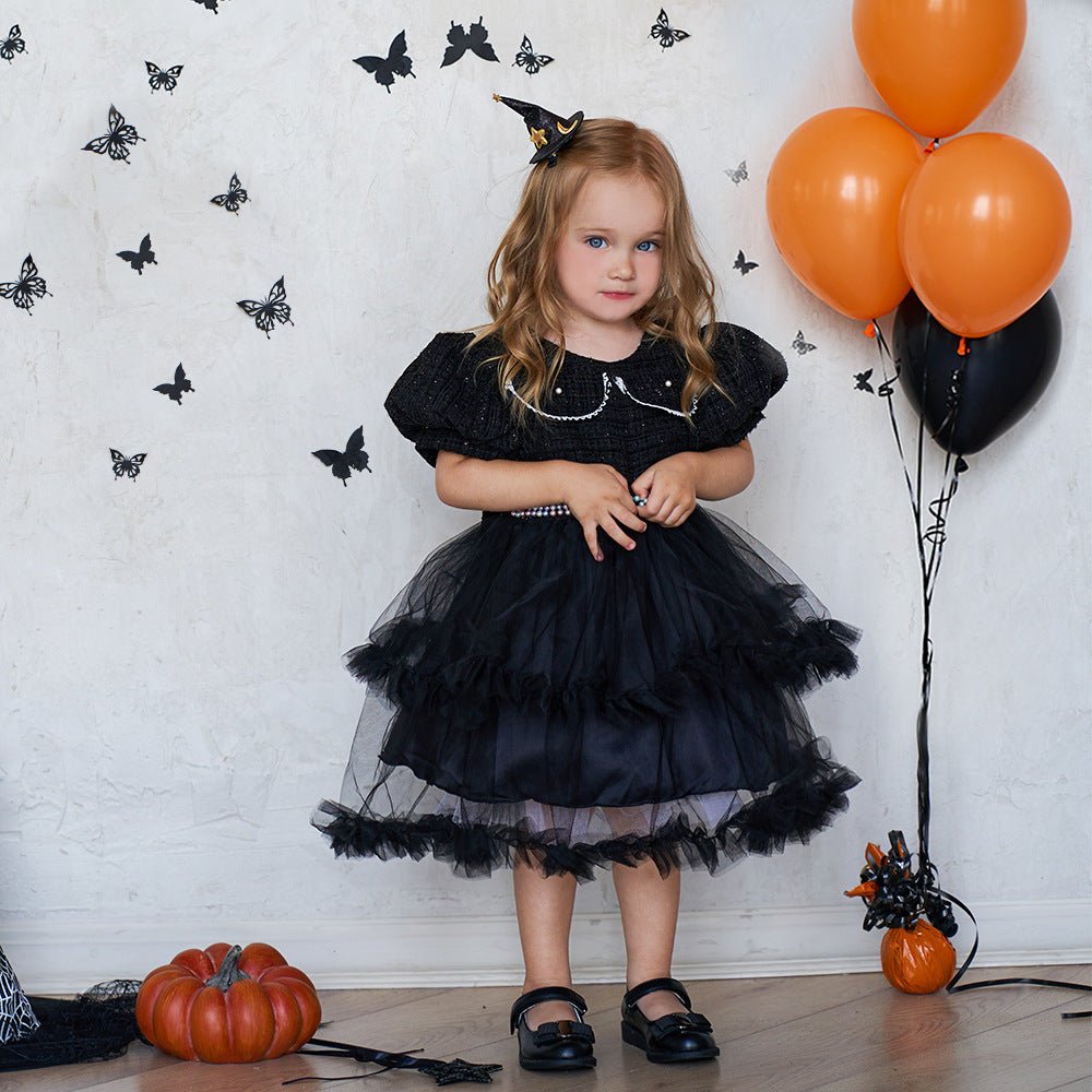 Girls’ Fashion Halloween Dress Mesh Accents & Puffy Sleeves | Stylish & Festive - SMARTMARTNZ