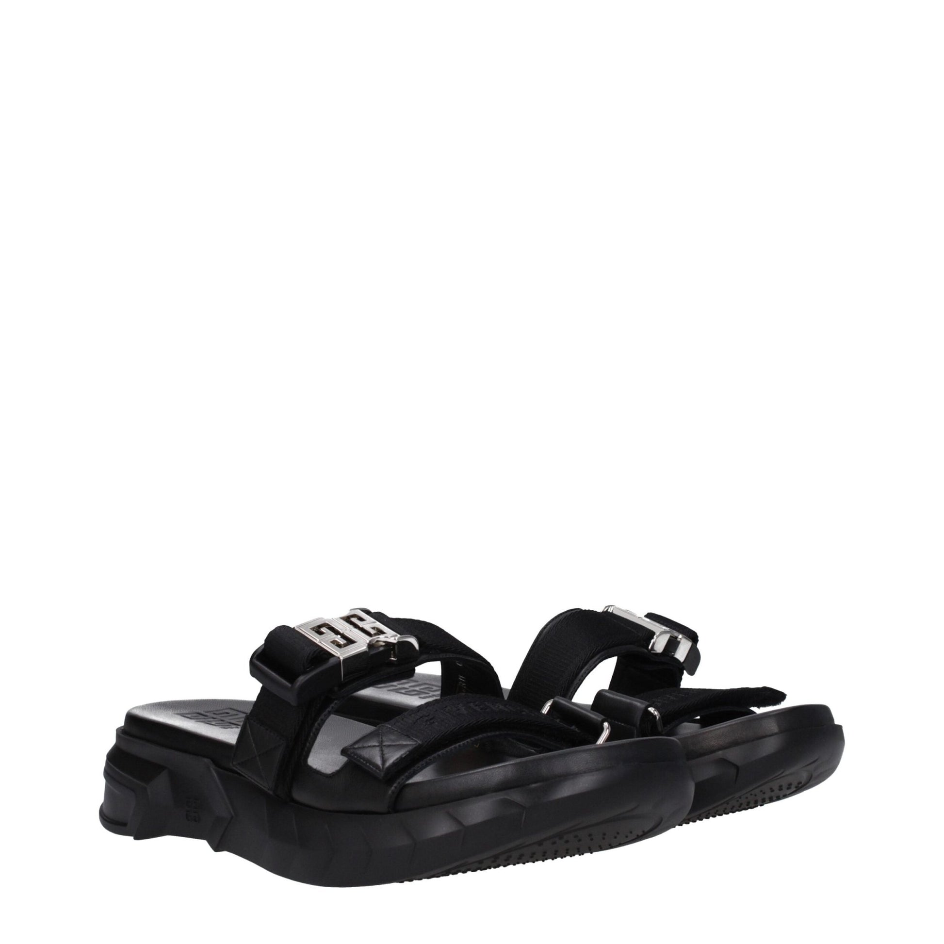 Givenchy Black Fabric Slippers Sandals - SMARTMARTNZ