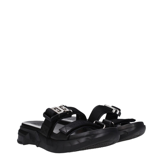Givenchy Black Fabric Slippers Sandals - SMARTMARTNZ