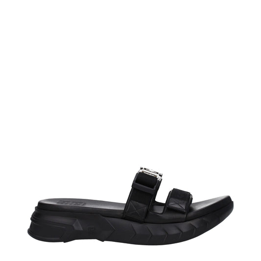 Givenchy Black Fabric Slippers Sandals - SMARTMARTNZ