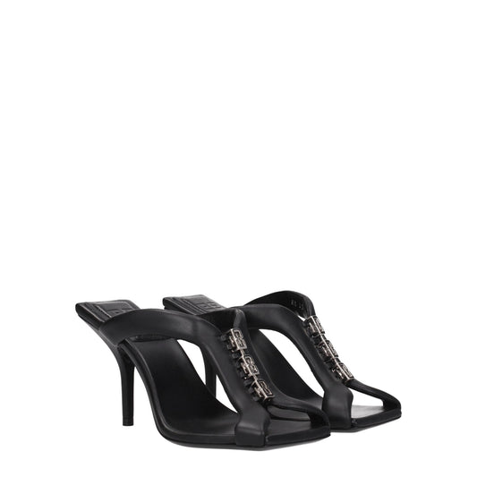 Givenchy Black Leather Stiletto Heels Sandals - SMARTMARTNZ