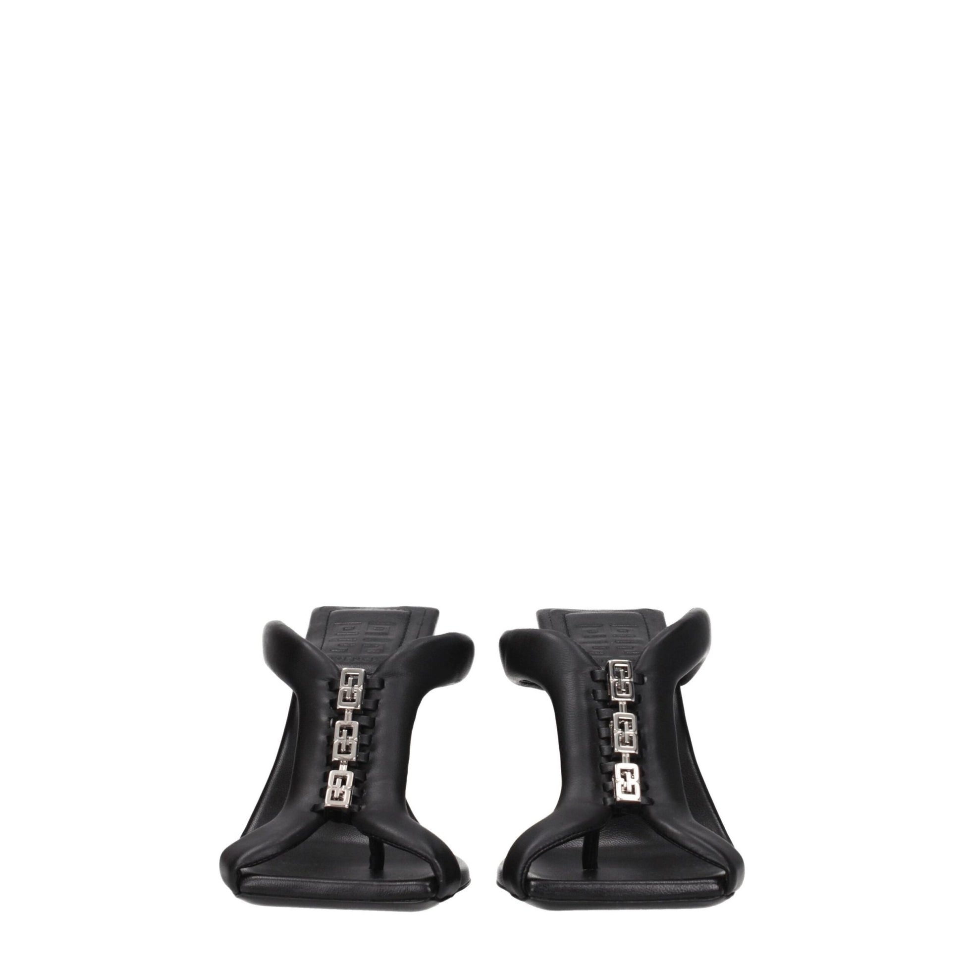 Givenchy Black Leather Stiletto Heels Sandals - SMARTMARTNZ