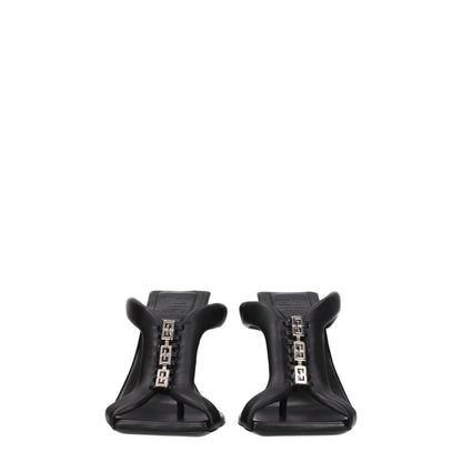 Givenchy Black Leather Stiletto Heels Sandals - SMARTMARTNZ