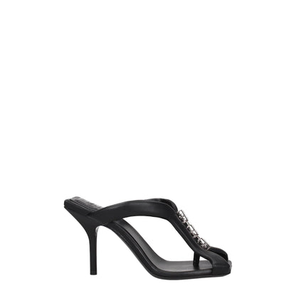 Givenchy Black Leather Stiletto Heels Sandals - SMARTMARTNZ