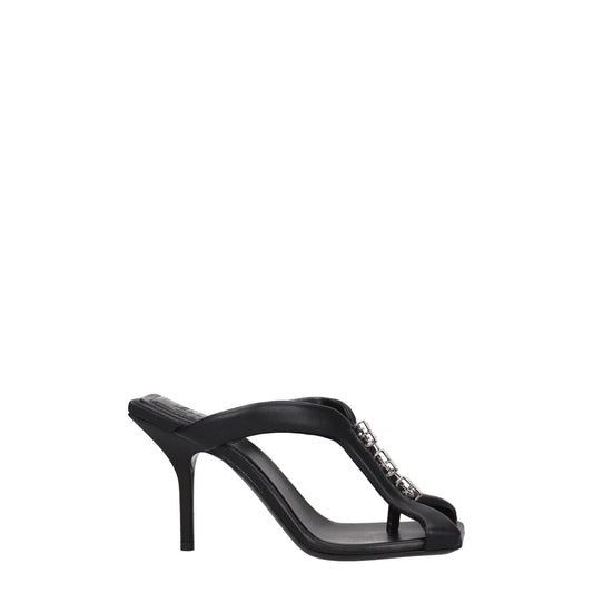 Givenchy Black Leather Stiletto Heels Sandals - SMARTMARTNZ
