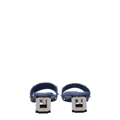 Givenchy Blue Fabric Flat Sandals - SMARTMARTNZ