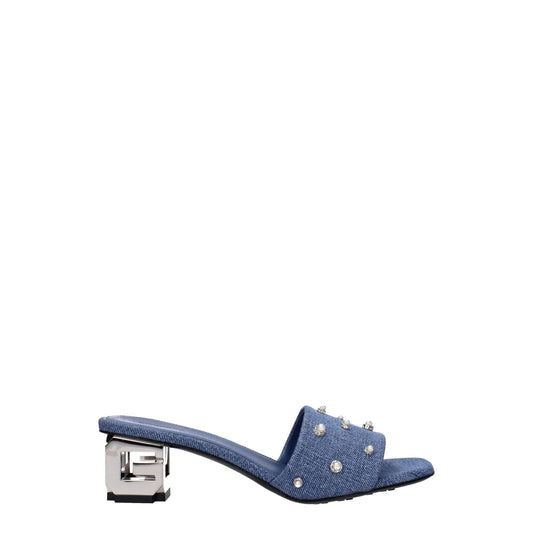 Givenchy Blue Fabric Flat Sandals - SMARTMARTNZ