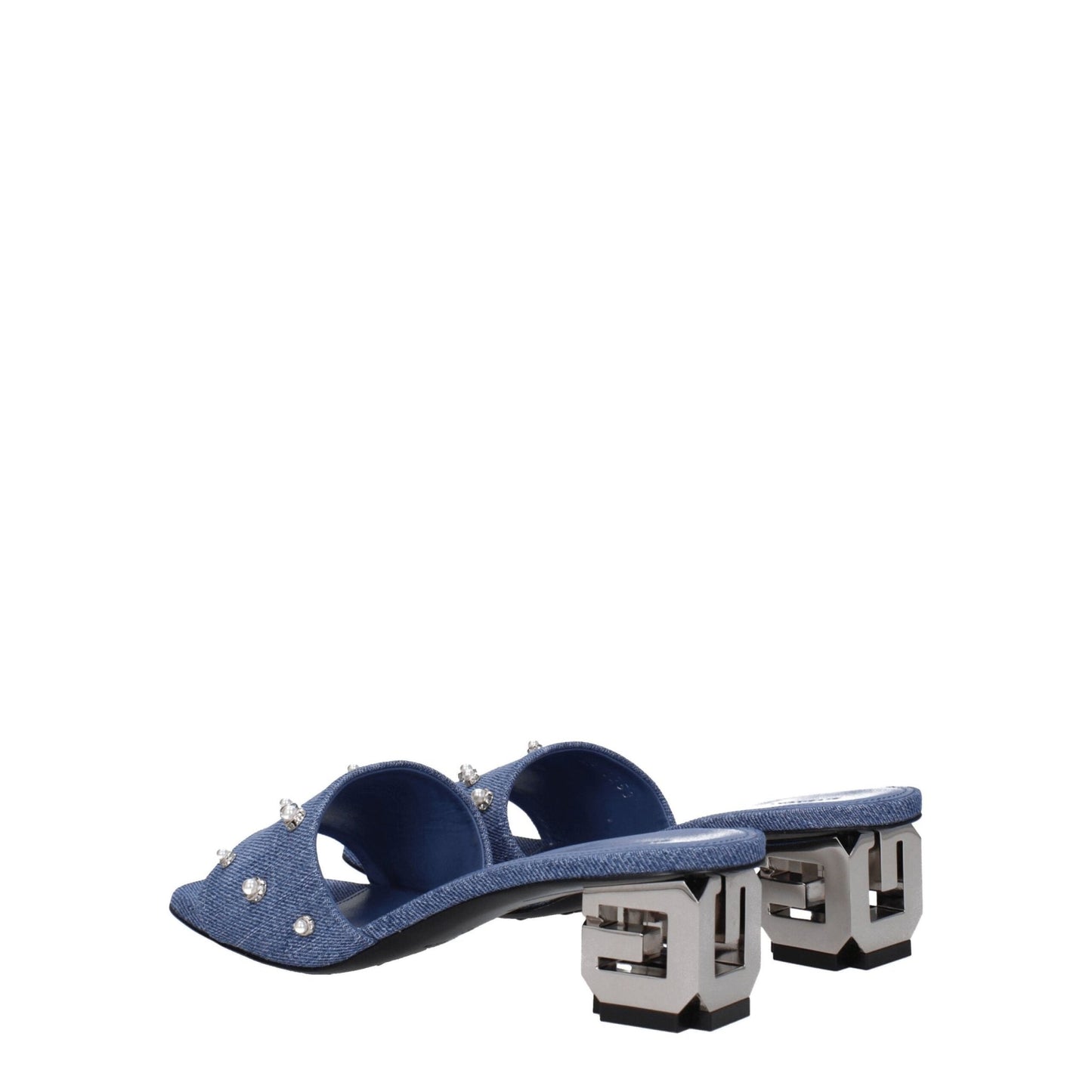 Givenchy Blue Fabric Flat Sandals - SMARTMARTNZ