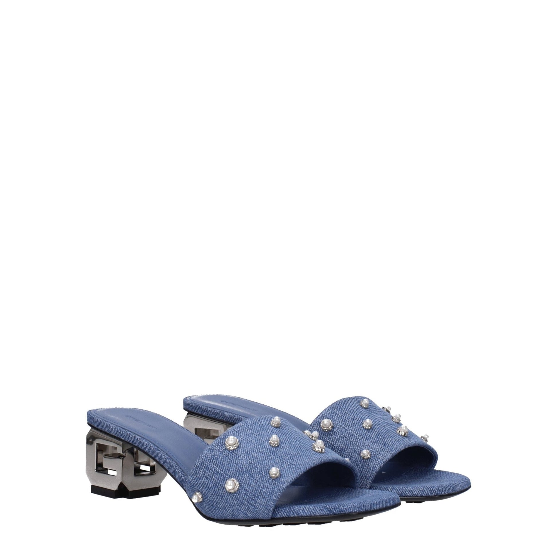 Givenchy Blue Fabric Flat Sandals - SMARTMARTNZ