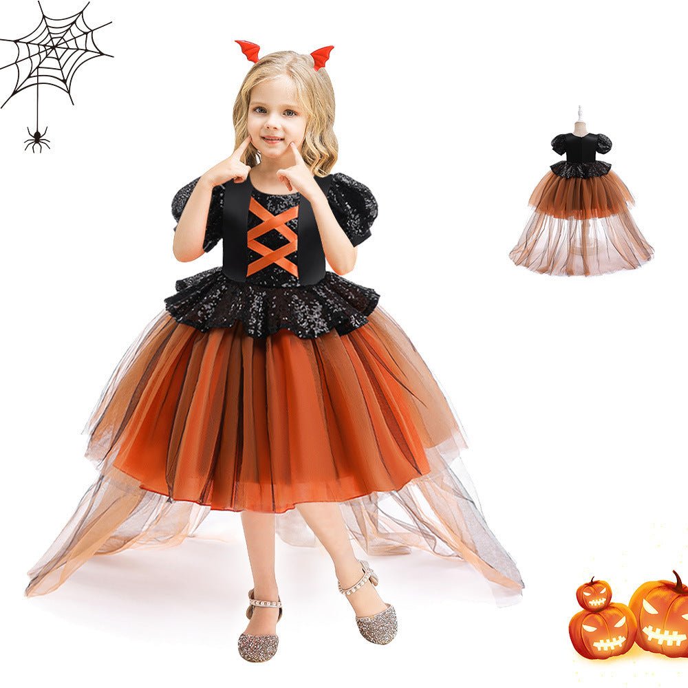 Halloween Girls' Witch Performance Costume Party Dress - SMARTMARTNZ