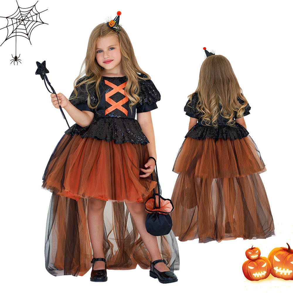 Halloween Girls' Witch Performance Costume Party Dress - SMARTMARTNZ